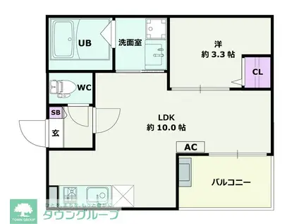 JACK MATOBAI(1LDK/1階)の間取り写真