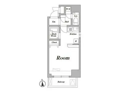 レジディア大井町(ワンルーム/7階)の間取り写真