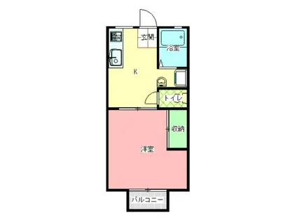 二木ハイツ(1K/2階)の間取り写真