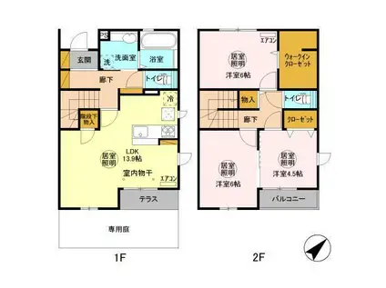 オーシャンズ(3LDK/1階)の間取り写真