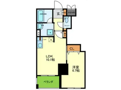 プルミエールメゾン(1LDK/8階)の間取り写真