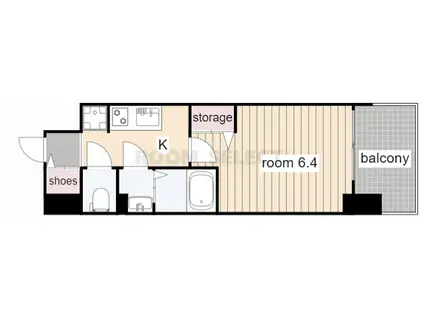 メイクス名駅南II(1K/13階)の間取り写真