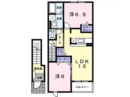 ベル・グランツII(2LDK/2階)の間取り写真