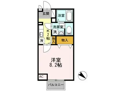 ウエーブ(1K/1階)の間取り写真