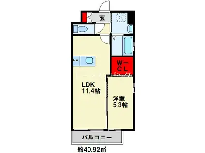 アピアランス歯大前 II(1LDK/3階)の間取り写真