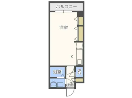 マリンパレス小戸(1DK/4階)の間取り写真