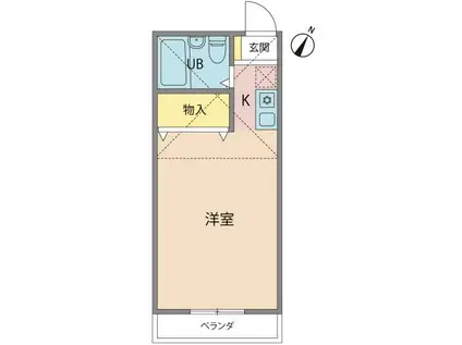 木村ハイツ(ワンルーム/1階)の間取り写真