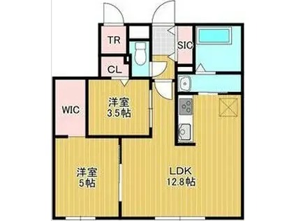 パインハート本通16(2LDK/3階)の間取り写真