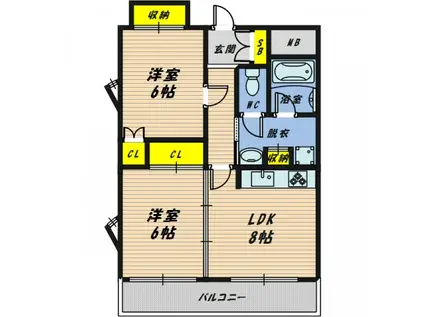 コートフォルム城東(2DK/3階)の間取り写真
