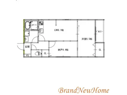 セジュール堺東(2DK/2階)の間取り写真