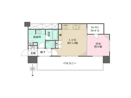 プラウドタワー名古屋伏見(1LDK/14階)の間取り写真