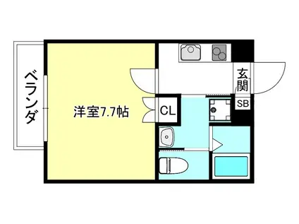 スミレスタ御所西(1K/4階)の間取り写真