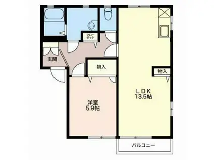 グランドソレイユ(1LDK/1階)の間取り写真