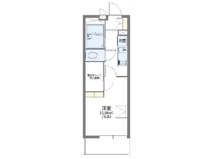 レオパレスウイング近藤V(1K/3階)の間取り写真