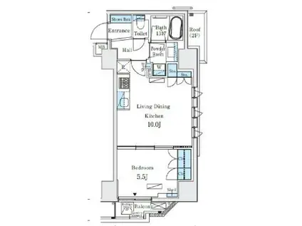 グレイスコート岩本町(1LDK/7階)の間取り写真