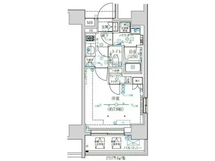 アルテシモ リュクス(1K/2階)の間取り写真