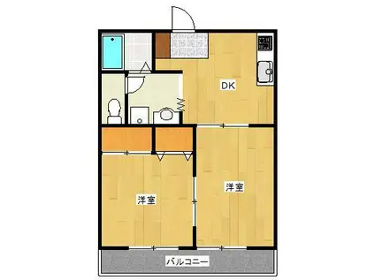 ハウスおがわ(2DK/1階)の間取り写真