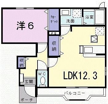 シェーンブルンA(1LDK/1階)の間取り写真