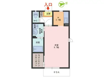 ARANCIONE成和(1K/1階)の間取り写真