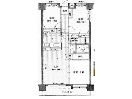 川口南町ローヤルコーポ(3LDK/7階)の間取り写真