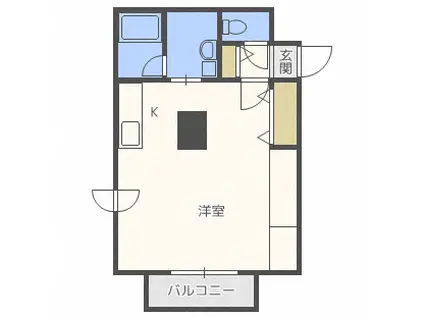 ドリームマインド(1K/2階)の間取り写真