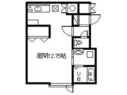 &LOVE(ワンルーム/2階)の間取り写真