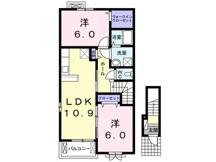 プレステージ(2LDK/2階)の間取り写真