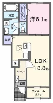 リアン寿A(1LDK/1階)の間取り写真