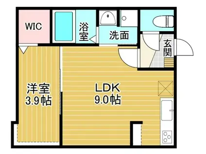 INTEGRAL MELLOW(1LDK/1階)の間取り写真
