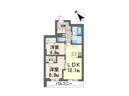 ドメイン24(2LDK/2階)の間取り写真
