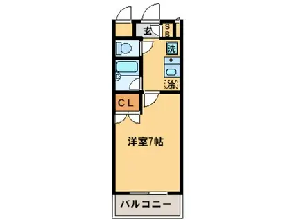 フローラル宮崎台(1K/1階)の間取り写真