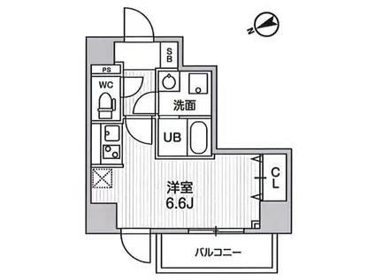 N-STAGE練馬北町(ワンルーム/6階)の間取り写真