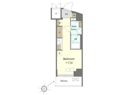 クラリッサ新綱島(ワンルーム/3階)の間取り写真