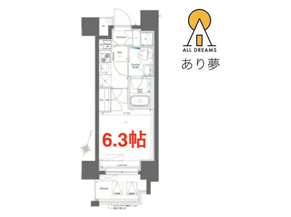 AZEST横浜山王(1K/6階)の間取り写真