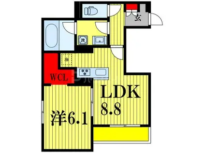 グレイスフルコート雅(1LDK/2階)の間取り写真