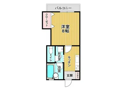 ユニワエクセルI(1K/1階)の間取り写真