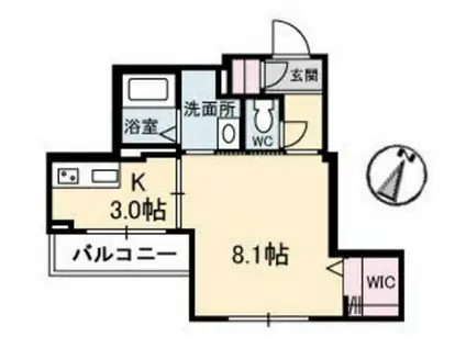 ラルーチェ学南町(1K/2階)の間取り写真