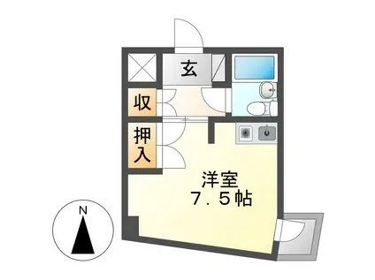 フィールドヒルズ(ワンルーム/2階)の間取り写真