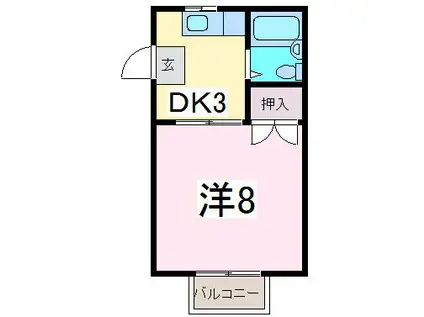 ビバ・カーサ(1K/1階)の間取り写真