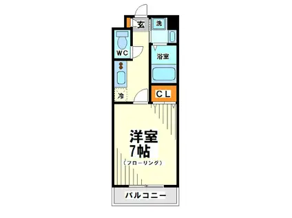 キングスコート(1K/2階)の間取り写真