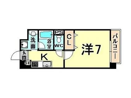 フェアリーメゾン浜(1K/1階)の間取り写真