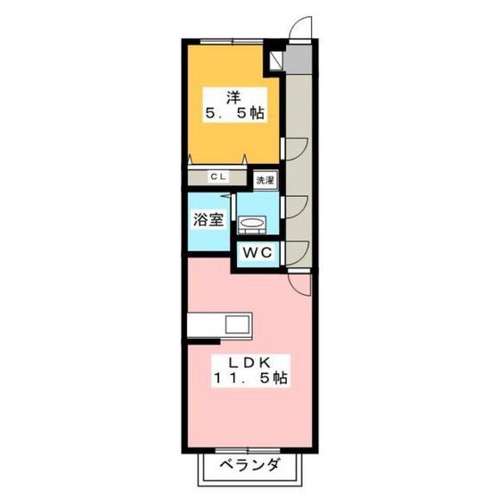 ライリヘル(1LDK/1階)の間取り写真