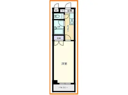 グローリーパレスA棟(1K/1階)の間取り写真