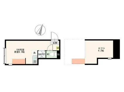 パレス初台(ワンルーム/1階)の間取り写真