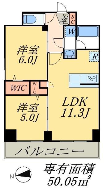 アーバネックス秋葉原イーストII(2LDK/9階)の間取り写真