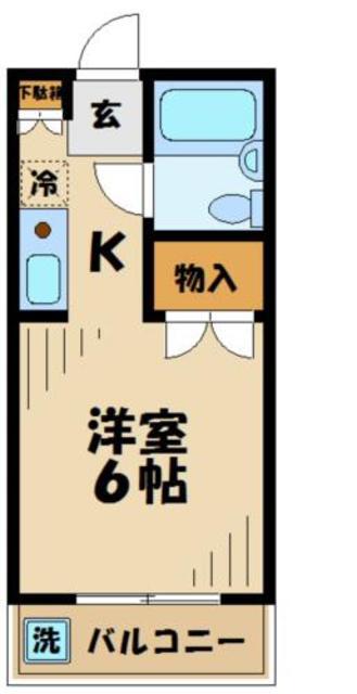 ひまわりハイム(1K/2階)の間取り写真
