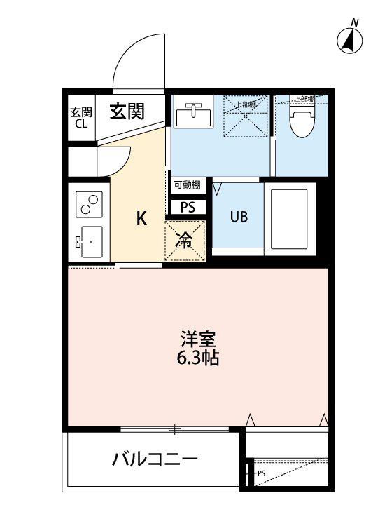 ROBOT HOME 中浦和(1K/3階)の間取り写真
