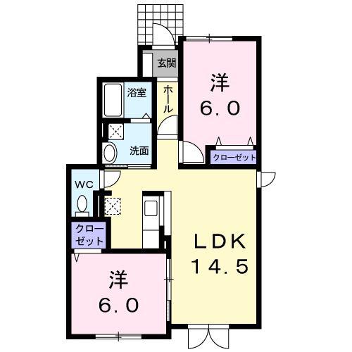 SANANDO(2LDK/1階)の間取り写真
