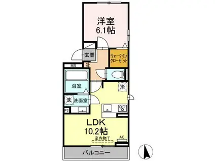 近鉄名古屋線 戸田駅(愛知) 徒歩37分 3階建 築3年(1LDK/2階)の間取り写真