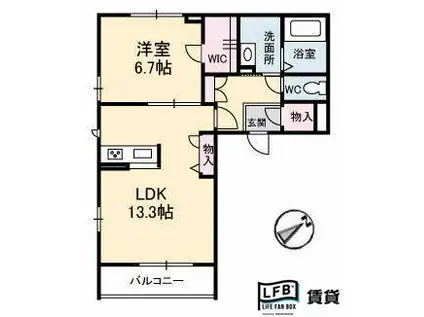 グランべレオ望町(1LDK/3階)の間取り写真